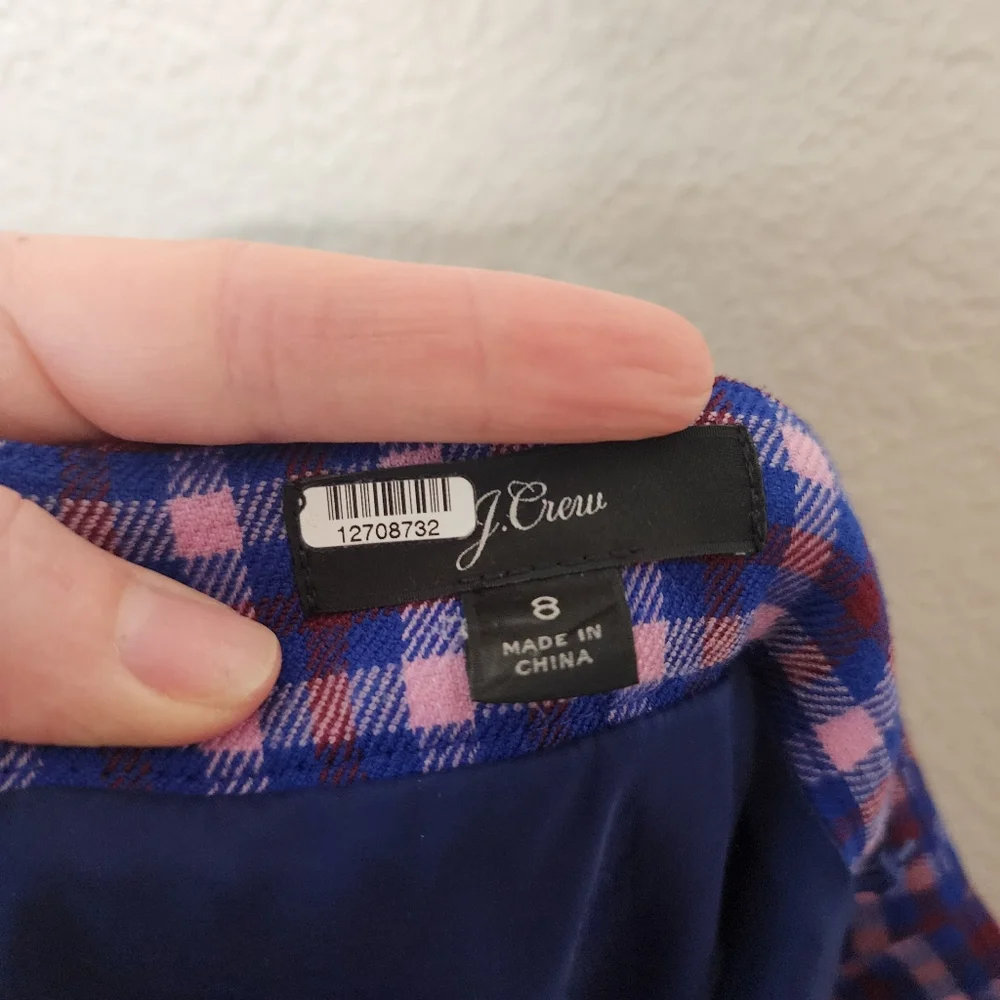 J. Crew Plaid Button Front Pencil Skirt 8_4